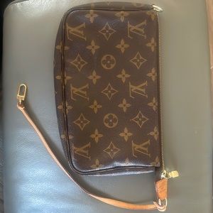 Louis Vuitton authentic 9” long used accessory pouchet can clip in bag